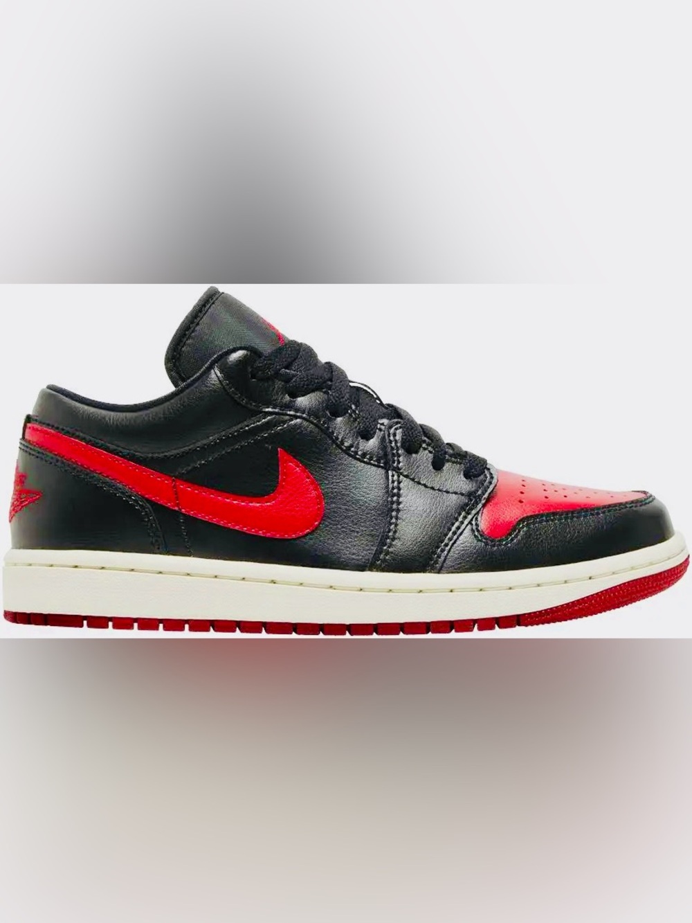 Air Jordan 1 Low Women's "Bred Sail" - Excellent Used Condition